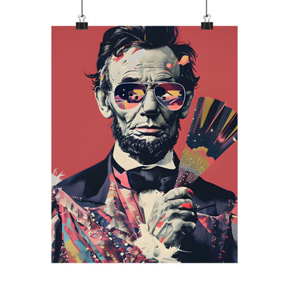 Abraham Lincoln Digital Art Print - Premium Matte Vertical Poster - Modern Pop Art Wall Hanging for Apartment Decor