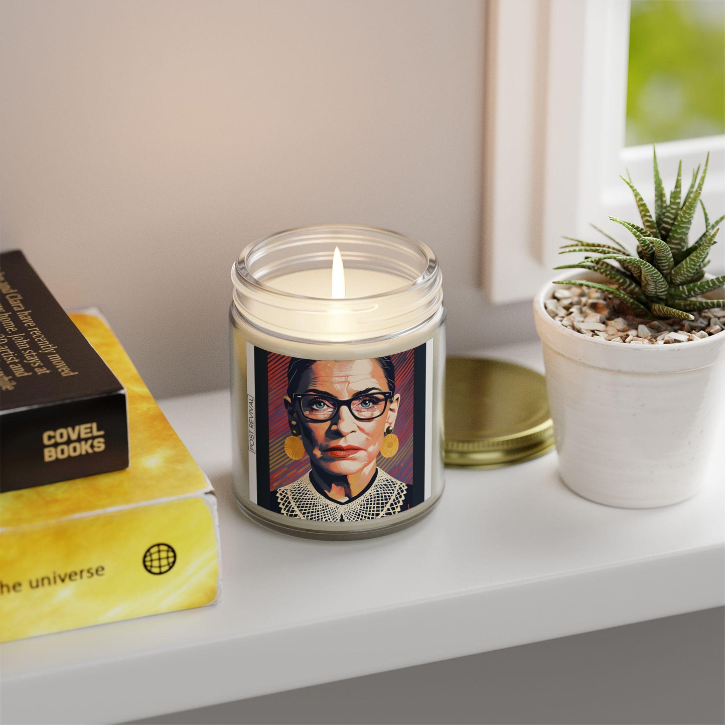 Ruth Bader Ginsburg Candle Pop Art Dopamine Decor | Unique Gift for Him & Her | Patriotic USA Birthday Gift | LGBTQ Friendly Thank You Gift