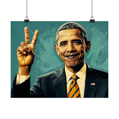 Barack Obama Digital Art Print - Premium Matte Vertical Poster - Modern Pop Art Wall Hanging for Apartment Decor