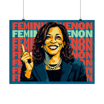 Kamala Harris Wall Art | Feminist Modern Art Print | Apartment Decor | Gift for Her | LGBTQ Patriotic Decor | Dopamine Decor