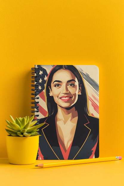 AOC Digital Drawing Spiral Notebook | Patriotic USA Journal | Perfect Gift for Teachers, Back to School, Mental Health Journals & More