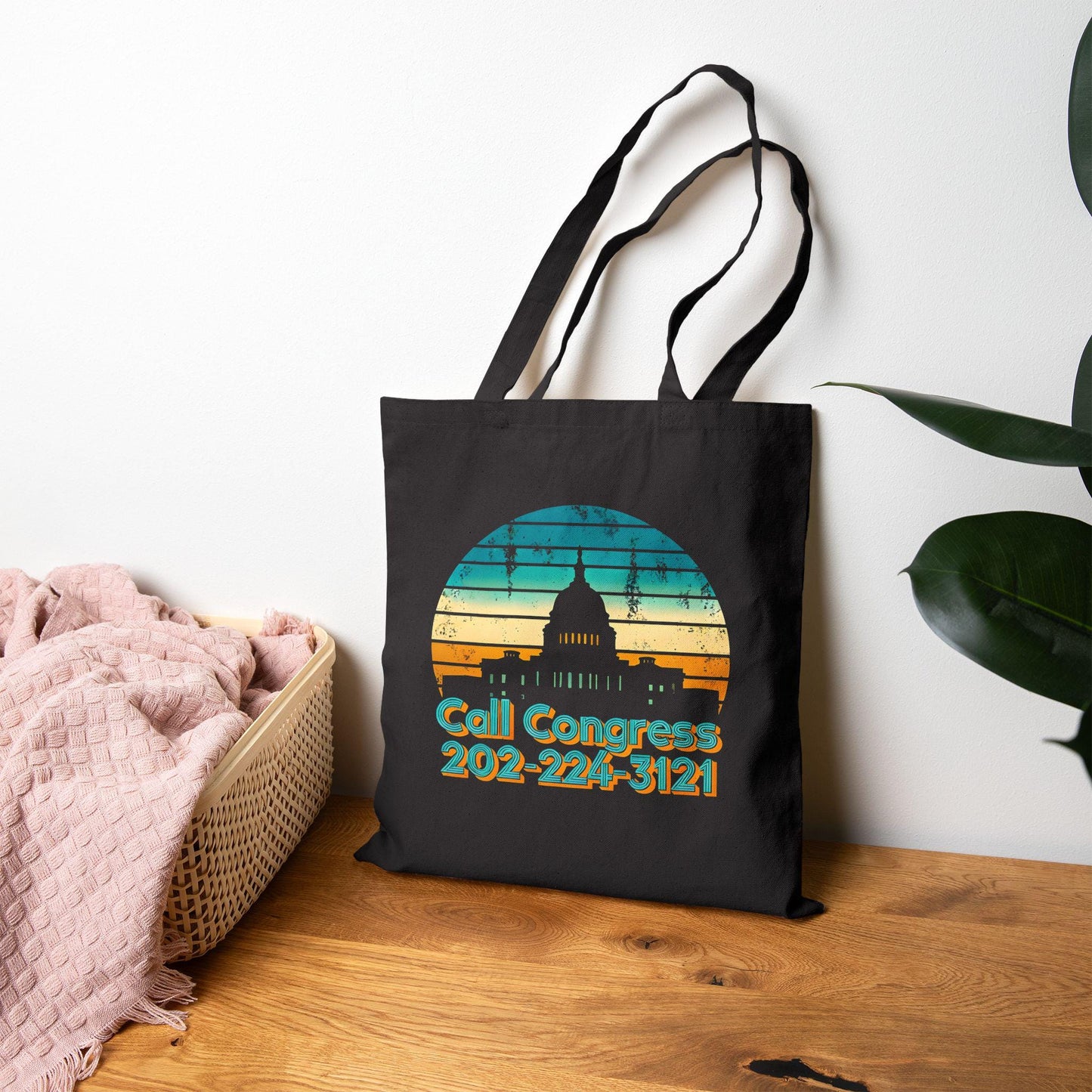 Call Congress Tote Bag - Civic Activism Canvas