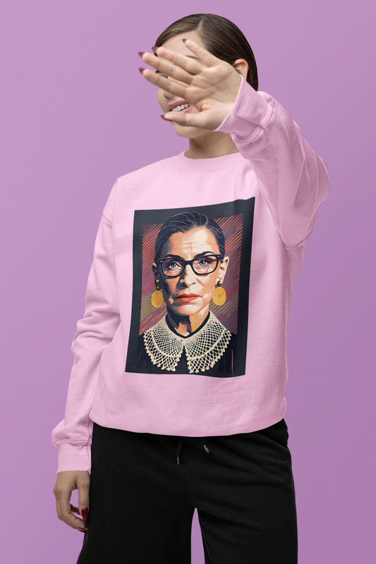 Ruth Bader Ginsburg Digital Art Crewneck Sweatshirt | Modern Art Sweatshirt | Gifts For Him and Her | Best Friend Birthday Gift