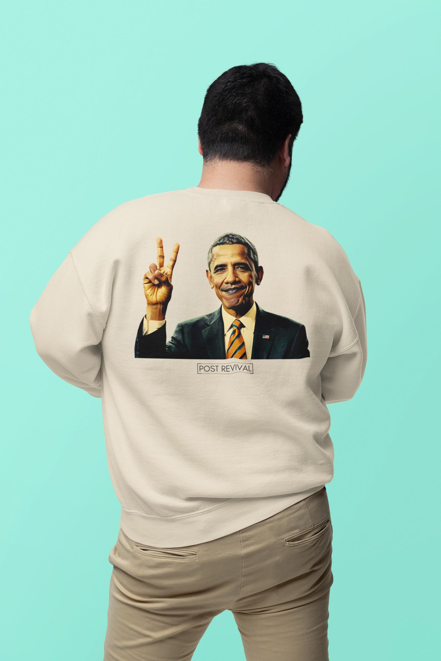 Barack Obama Digital Art Crewneck Sweatshirt | Modern Art Sweatshirt | Gifts For Him and Her | Patriotic USA Thank You Gift