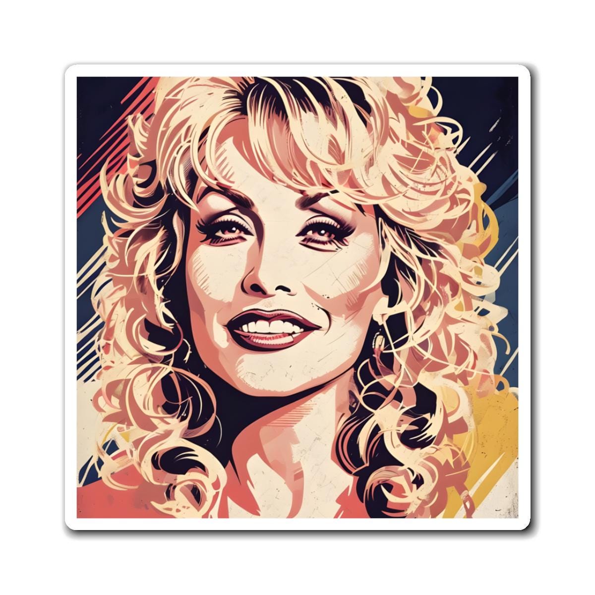 Dolly Parton Pop Art Magnet Perfect Teacher Gift, Best Friend Gift, Fridge Magnet